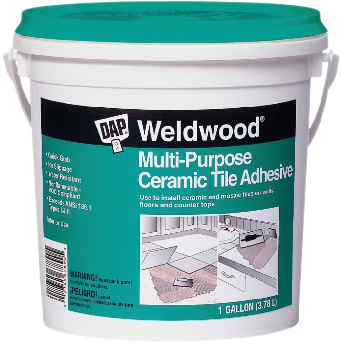DAP Weldwood Multi-Purpose Ceramic Tile Adhesive, Off White, 1 Gal