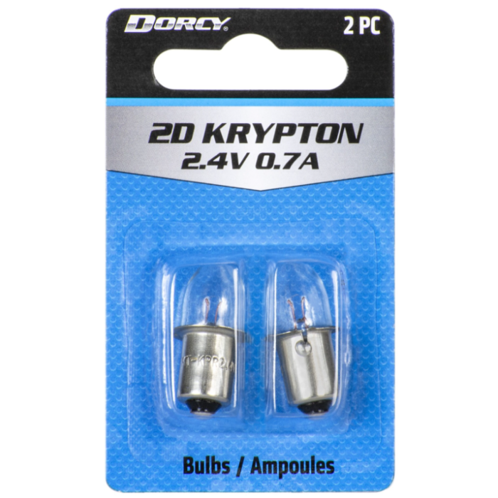 Dorcy 2D Krypton 2.4V 0.7A Replacement Flashlight Bulbs (2pk)