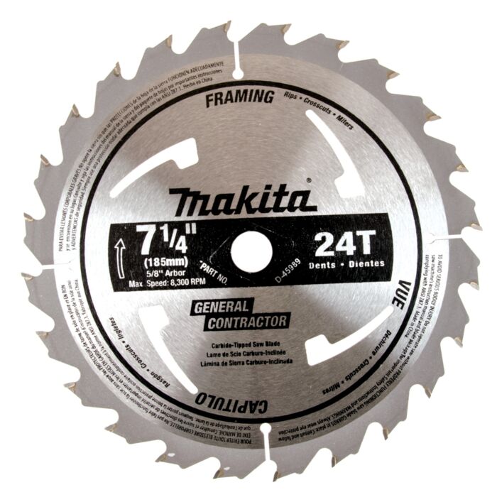 Makita 7-1/4" 24T Carbide-Tipped Circular Saw Blade, Framing/General Purpose