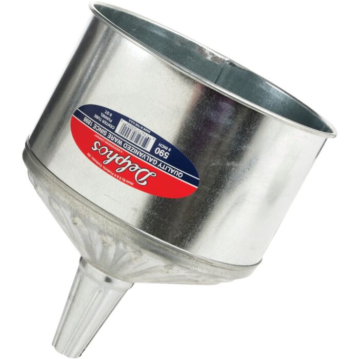 Delphos Heavy-Duty Galvanized Steel Funnel w/ Center Spout - 8 qt.