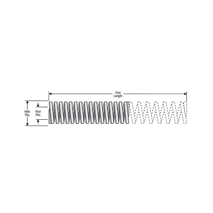 CENTURY SPRING 2-1/2 in 1-1/4 in 5/8 in Compression Die Spring