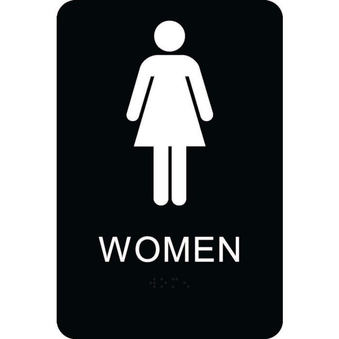HY-KO Plastic Wall 9 in Restroom-Women Sign