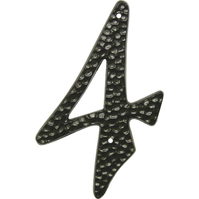 HY-KO Hy-Ko 3-1/2 In. Black Hammered House Number Four