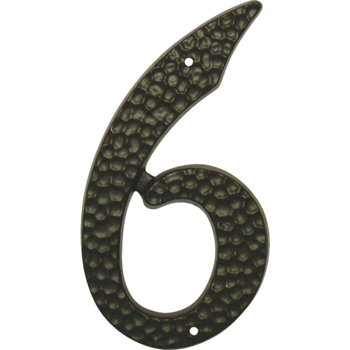 HY-KO Hy-Ko 3-1/2 In. Black Hammered House Number Six