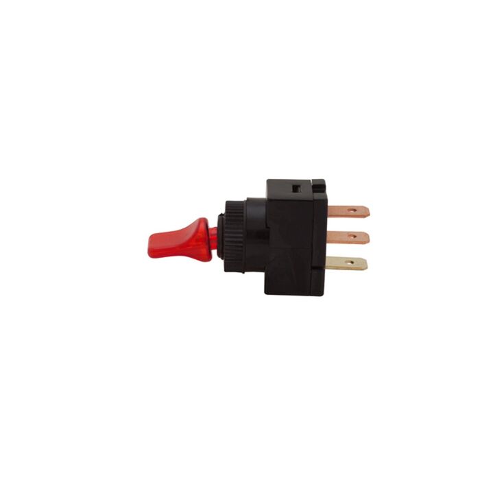 DC LED SPST On-Off Duck Bill Lighted Toggle Switch, Red, DC Rated Only