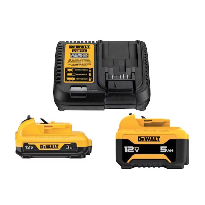 DEWALT 12V 2-Pack Battery and Charger (3 Ah and 5 Ah)