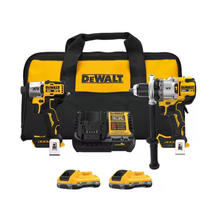 DEWALT 20V MAX XR 2-Tool Hammer Drill/Impact Combo Kit w/ POWERPACK ™ Batteries (6pc)