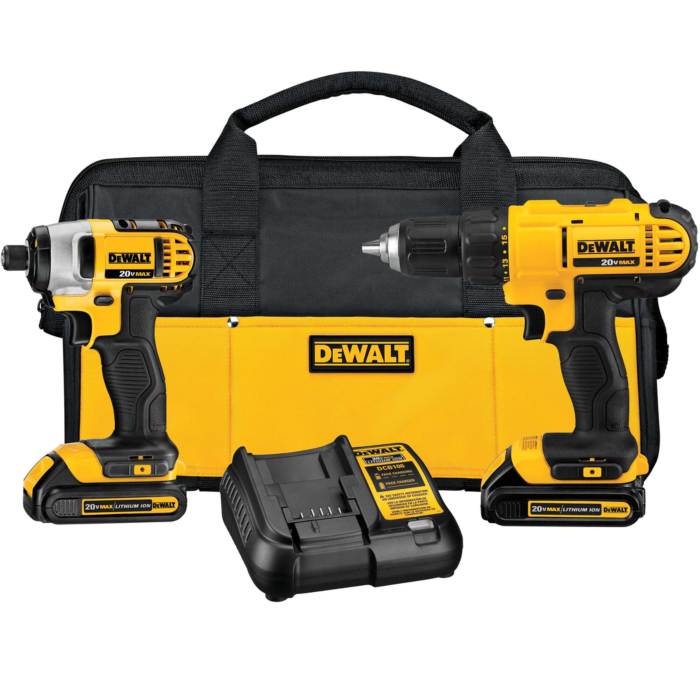 Dewalt DEWALT 20V MAX* Lithium Ion Drill Driver/Impact Driver Combo Kit(1.3 Ah)