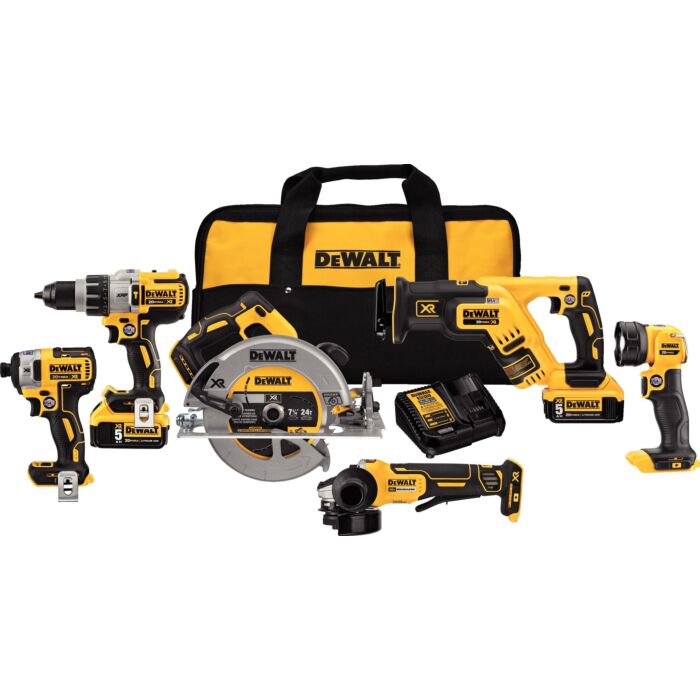 DEWALT 20V MAX** XR Brushless Cordless 6-Tool Combo Kit