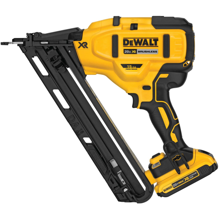DEWALT 20V MAX* XR 15 Gauge Cordless Angled Finish Nailer Kit