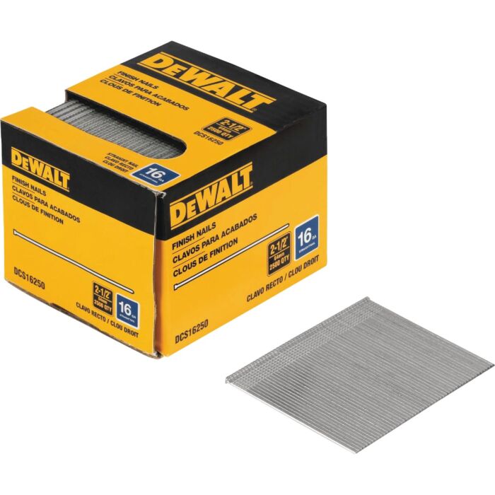 DEWALT 2-1/2 In. 16-Gauge Straight Finish Nails (2500 Ct.)