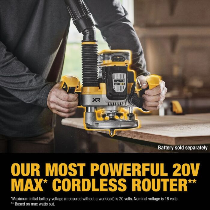 DEWALT 20V MAX* XR 2-1/4 Peak HP Plunge Router (Bare Tool)