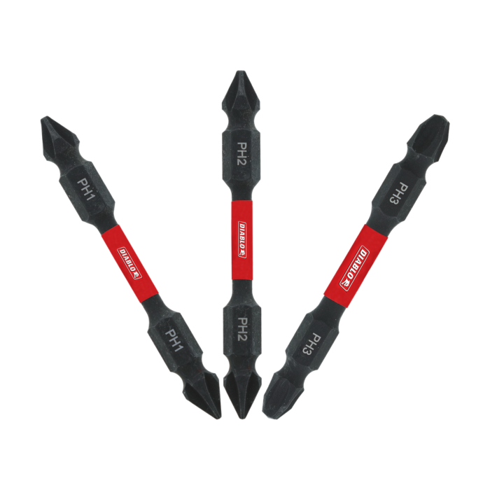 Diablo Tools 2-3/8 in. Double-Ended Phillips Drive Bit Assorted Pack (3-Piece)