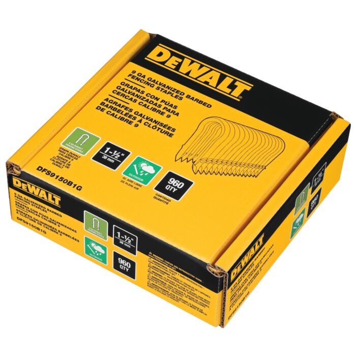 Dewalt DEWALT 1.5" 9 Ga Galvanized Barbed Fencing Staples