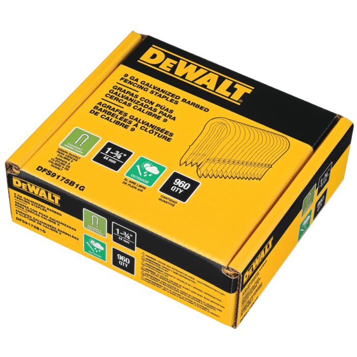 Dewalt DEWALT 1.75" 9 Ga Galvanized Barbed Fencing Staples