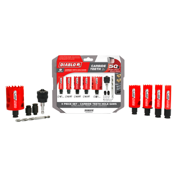 Diablo Tools 9 pc Carbide General Purpose Hole Saw Set