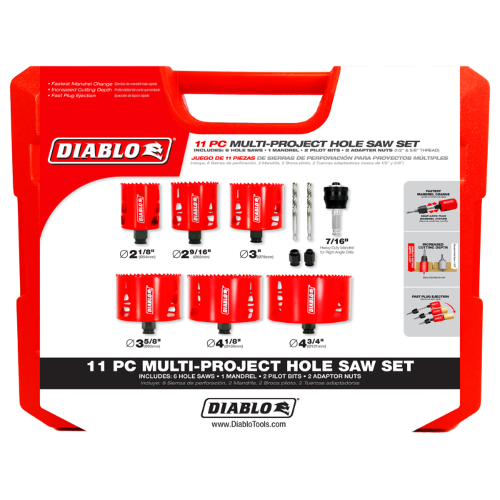 Diablo Tools 11 pc Multi-Project Bi-Metal Hole Saw Set