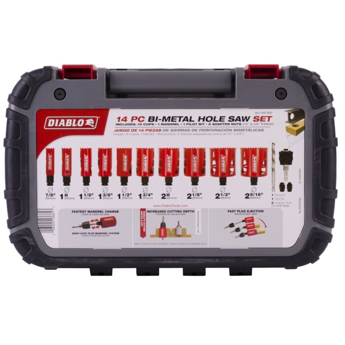 Diablo Tools 14 pc General Purpose Bi-Metal Hole Saw Set