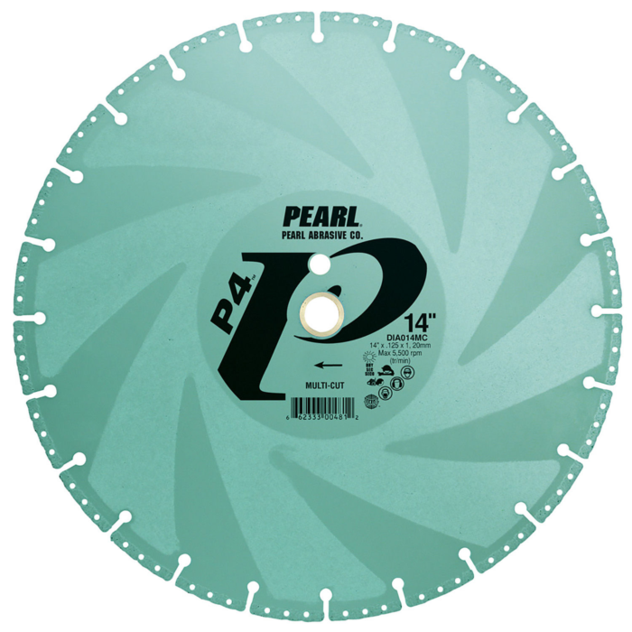 Pearl Abrasives P4™ Multi-Cut Rescue/Utility Blade 14" x .125 x 1", 20mm DIA014MC