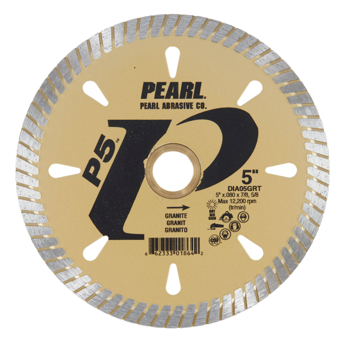 Pearl Abrasives P5™ GRT Granite Series Turbo Blade 5" 7/8"-5/8" 8mm