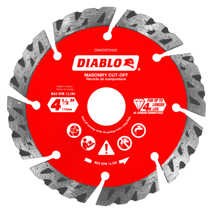 Diablo Tools Diamond Segmented Turbo Masonry Cut-Off Blade - 4-1/2 in.