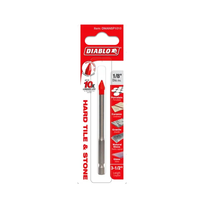 Diablo Tools Hard Tile & Stone Carbide Tipped Drill Bit - 1/8 in.