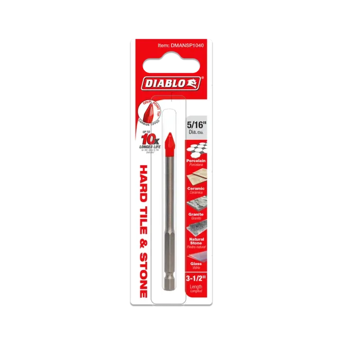 Diablo Tools Hard Tile & Stone Carbide Tipped Drill Bit - 5/16 in.