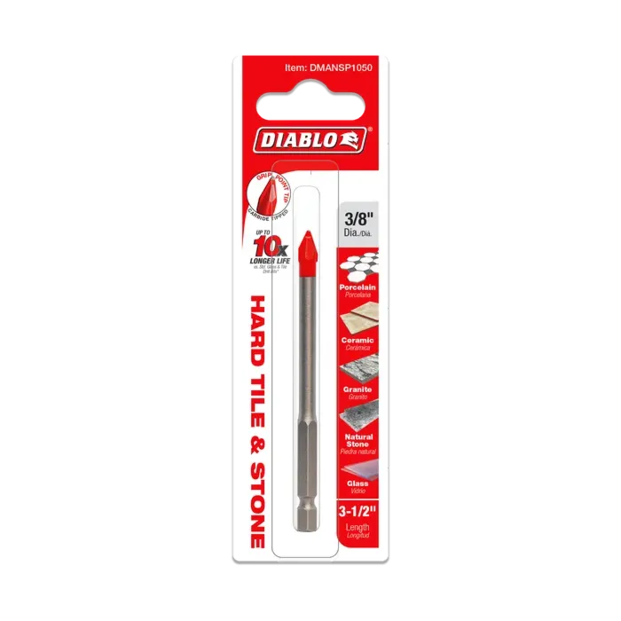 Diablo Tools Hard Tile & Stone Carbide Tipped Drill Bit - 3/8 in.