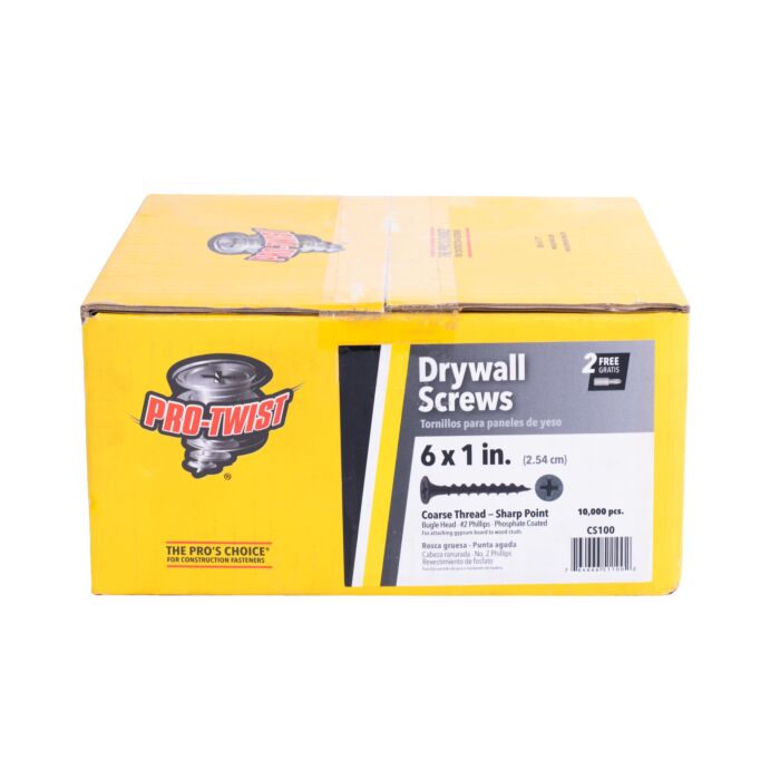 Grip-Rite #2 x 1 in Phillips Coarse Thread ProTwist Drywall Screw 10,000 pc Box