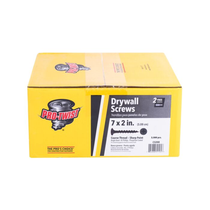 Grip-Rite #2 x 2 in Phillips Coarse Thread ProTwist Drywall Screw 3,500 pc Box