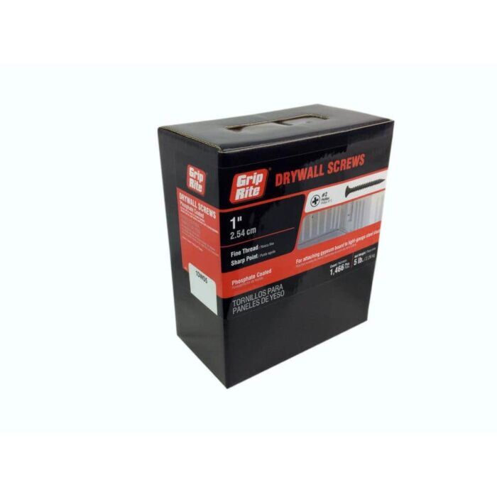 Grip-Rite #2 x 1 in Phillips Fine Thread Drywall Screw 5 lb