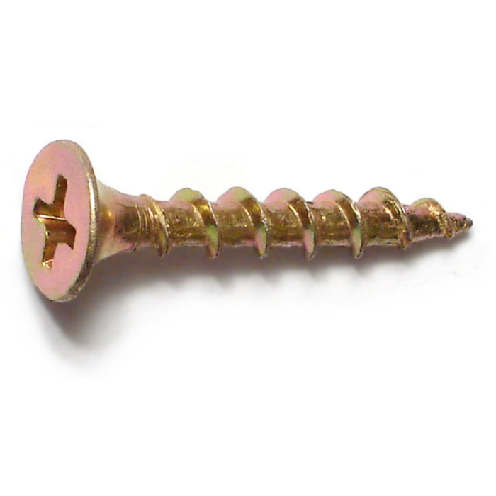#6 x 1" Phillips Bugle Head, Multi-Purpose Screw, Yellow Zinc (Bulk Box 1 lb)