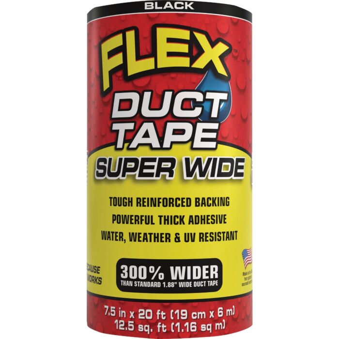 Flex Seal Super Wide Flex Duct Tape (Black) 7-1/2 in. x 20 ft