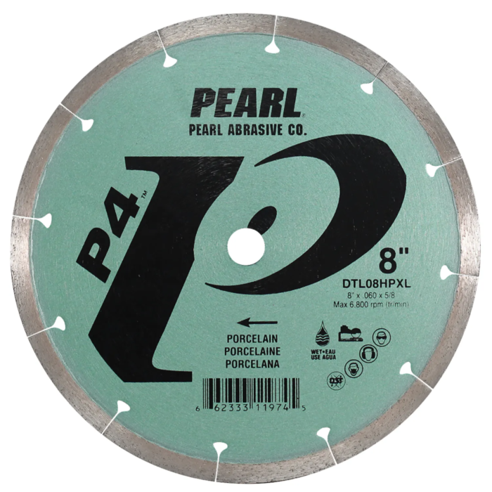 Pearl Abrasives 8 x .060 x 5/8 Pearl P4™ Wet Porcelain Blade, 8mm Rim