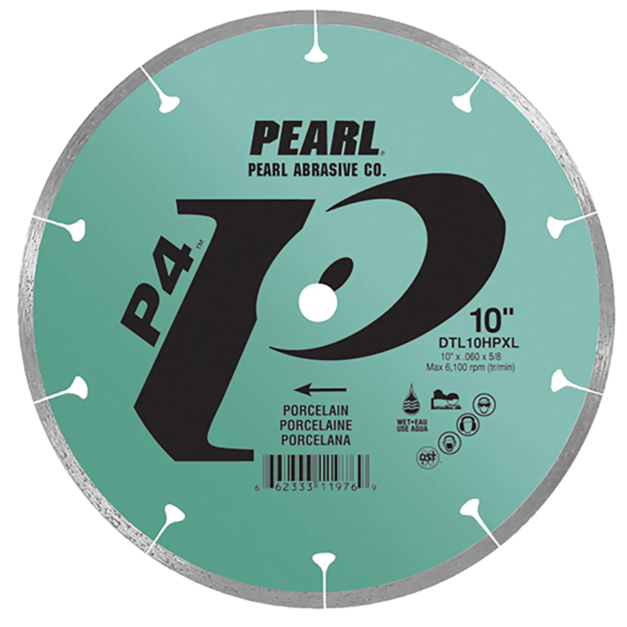 Pearl Abrasives 10 x .060 x 5/8 Pearl P4™ Wet Porcelain Blade, 8mm Rim