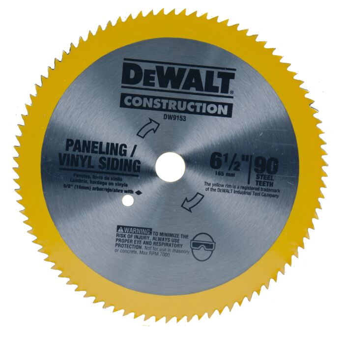 Dewalt DEWALT 6-1/2-Inch Circular Saw Blade For Paneling/Vinyl, 90-Tooth