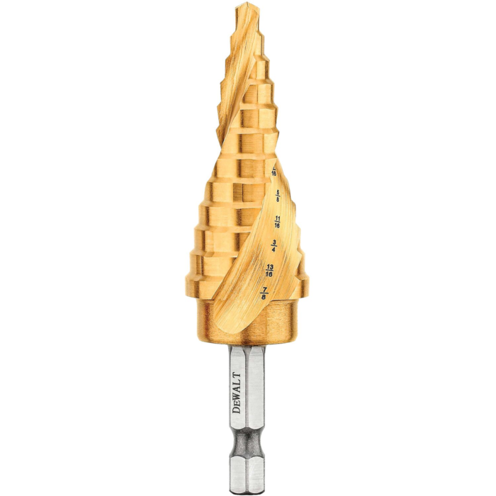 Dewalt IMPACT READY Titanium Nitride Coating Step Drill Bit -  3/16 in. to 7/8 in.