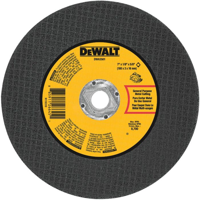 Dewalt Type 1 7 In. x 1/8 In. x 5/8 In. Metal Cut-Off Wheel