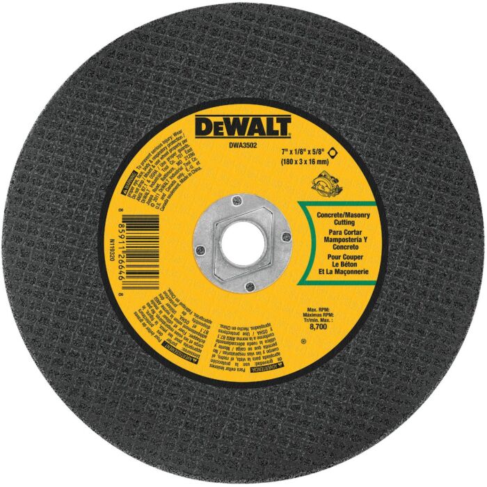 Dewalt Type 1 7 In. x 1/8 In. x 5/8 In. Masonry Cut-Off Wheel