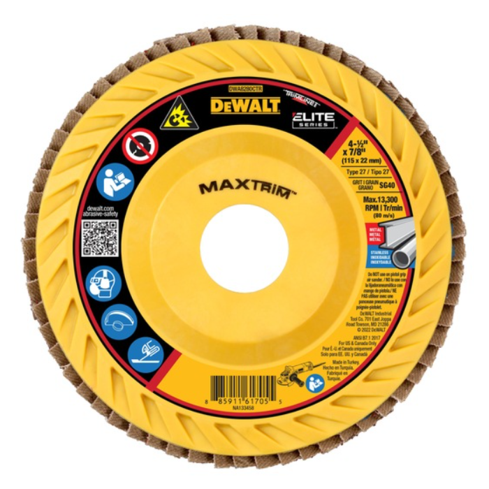 DEWALT MAXTRIM™ Trimmable 40G Flap Disc - 4 1/2 in. x 7/8 in.