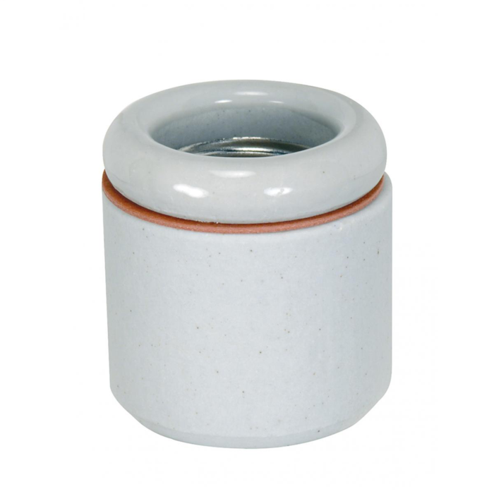 Satco 2 Piece Keyless Porcelain Socket With Fiber And 1/8 IP Slip Hole, Unglazed, 660W, 250V