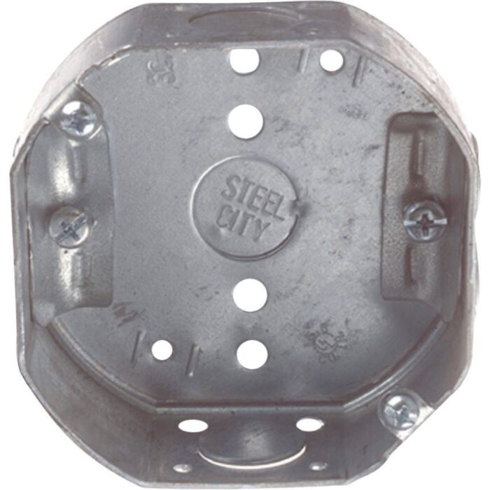 Steel City 4IN OCT BX,STL,15.8CU,1/2KO,CLMP