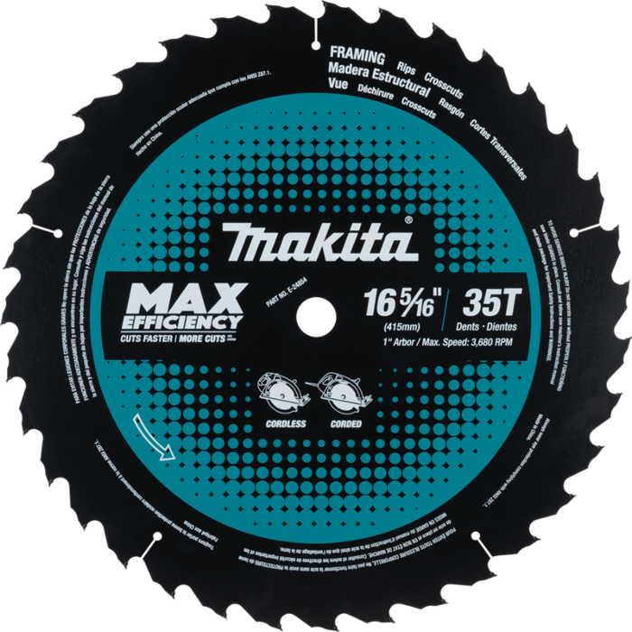 Makita 35T Carbide‑Tipped Max Efficiency Circular Saw Blade - 16-5/16 in.