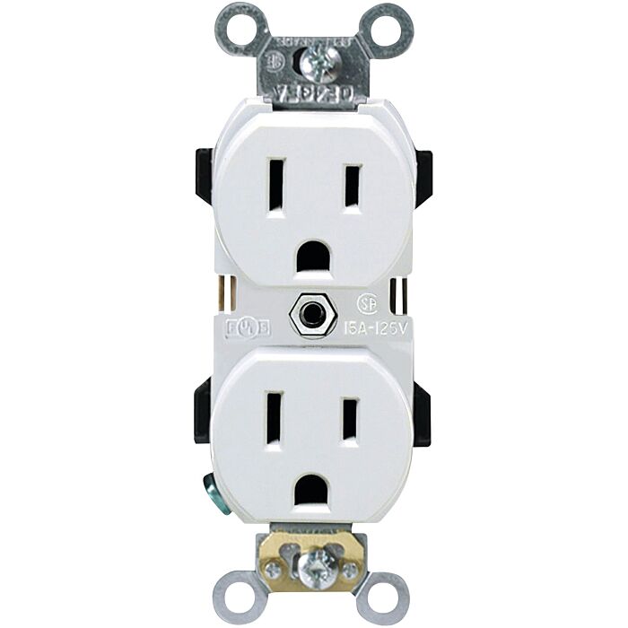 Pass & Seymour Trademaster® 15A/125V Duplex Receptacle, White