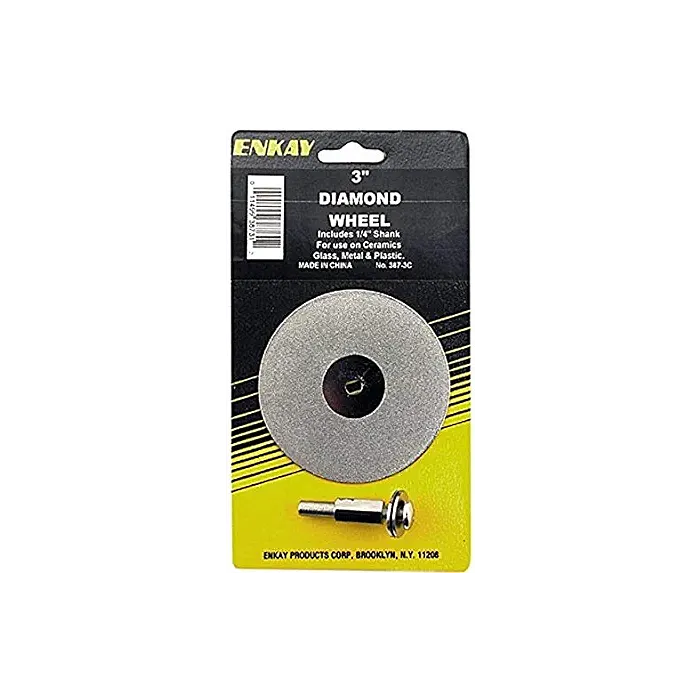 Enkay 3 in 1/4 in Cutting and Grinding Glass Ceramics Stone and Metals Diamond Wheel