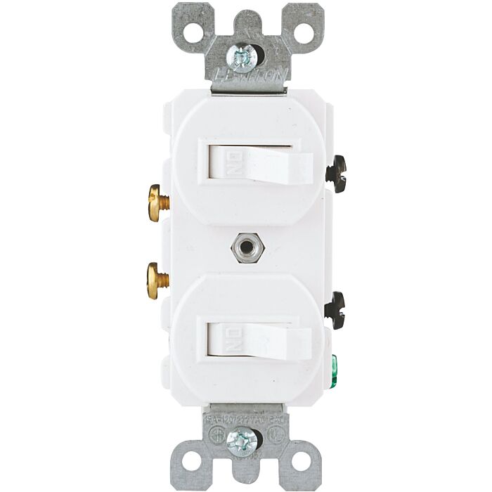 Pass & Seymour CC COMBO 2 SW 1P 15A 120/277V WH