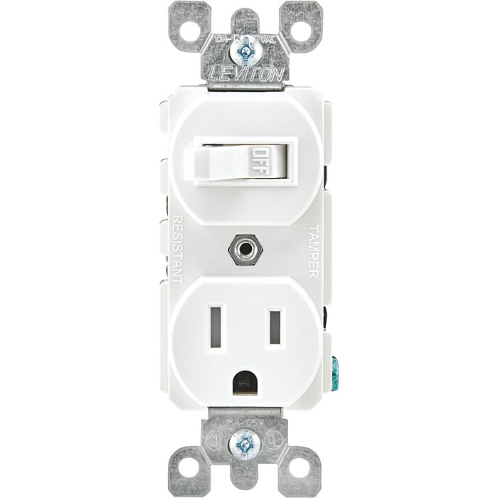 Pass & Seymour CC COMBO 1P 15A 120V SW 15A RECEPT WH