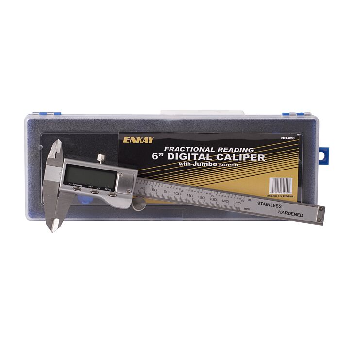 Enkay 6 in SS Digital Caliper with Fractional Reading