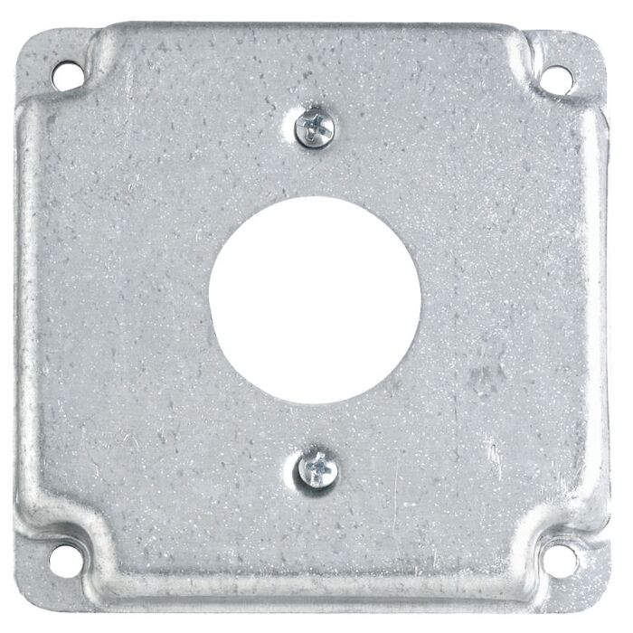 Thomas & Betts Single Receptacle Steel Square Box Cover (Silver)