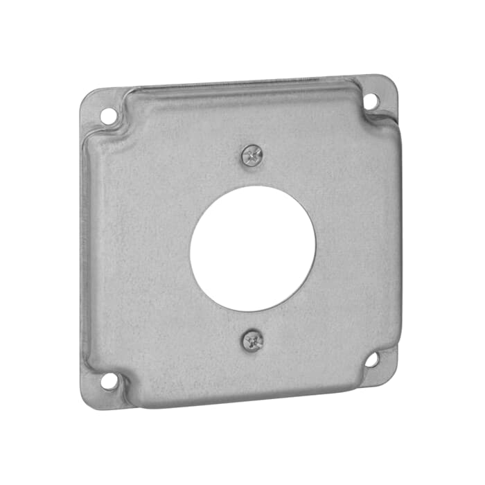 Thomas & Betts 4-Wire Twist-Lock Single Receptacle Square Box Surface Cover (Silver)